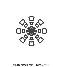 Bursting firework line icon. linear style sign for mobile concept and web design. Firework explosion outline vector icon. Symbol, logo illustration. Pixel perfect vector graphics