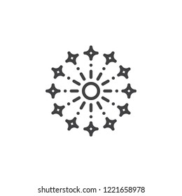 Bursting firework outline icon. linear style sign for mobile concept and web design. Firework explosion simple line vector icon. Symbol, logo illustration. Pixel perfect vector graphics