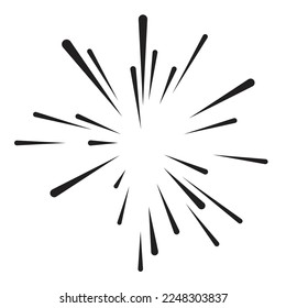 bursting Firework vector design. abstract sun rays and fireworks on a white background. 