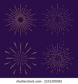 bursting fireworks with stars and sparks isolated on transparent background