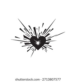 Corazón de explosión - Vector fondo blanco.