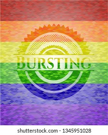 Bursting lgbt colors emblem 