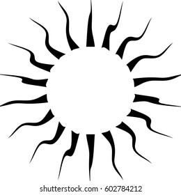 Bursting radial lines. Distorted rays, beams abstract illustration