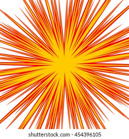 Bursting radial lines dutone explosion effect. Starburst, sunburst element.