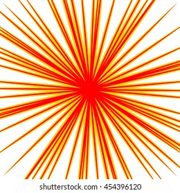 Bursting radial lines dutone explosion effect. Starburst, sunburst element.