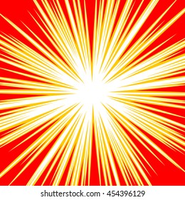 Bursting radial lines dutone explosion effect. Starburst, sunburst element.