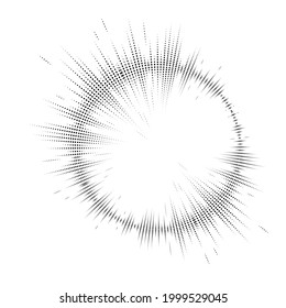 Bursting rays. Sunburst frame. Abstract equalizer element with dotted lines for design. Vector illustration isolated on white background