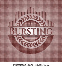 Bursting red badge with geometric pattern. Seamless.