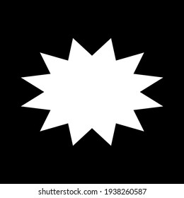 bursting shape speech bubble. starburst or sunburst cartoon isolated on black background. vector illustration
