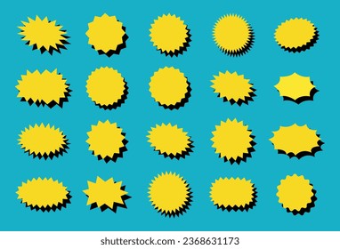 Bursting Speech Star. flat illustration set.
