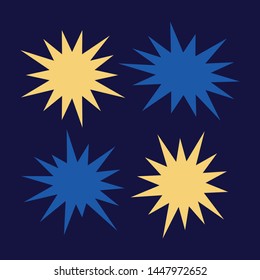 Bursting speech star set. Starburst isolated icons set