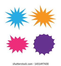 Bursting speech star set. Starburst isolated icons set