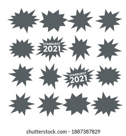 Bursting speech star set. Starburst isolated icons set 