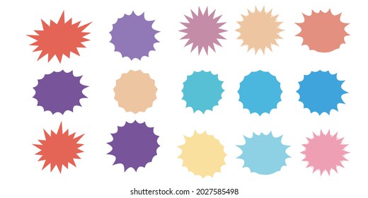 Bursting speech star set. Starburst isolated icons set
