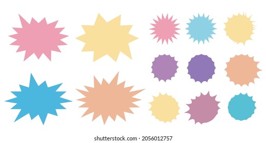 Bursting speech star set. Starburst isolated icons set