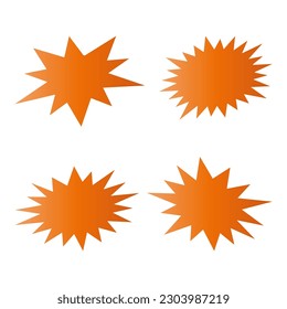 Bursting speech star set, vector illustration