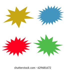 Bursting speech star set, vector illustration