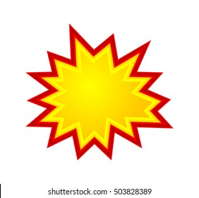 Bursting speech star, starburst speech bubbles, vector illustration isolated