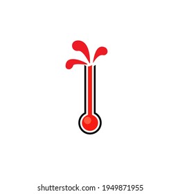 Bursting thermometer icon. Clipart image isolated on white background