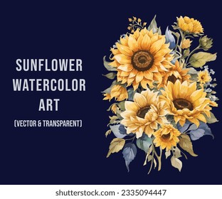 "Bursting with vibrant hues and radiant energy, my sunflower watercolor art captures the essence of nature's joy. Each delicate brushstroke brings these golden blooms to life, exuding warmth and happi