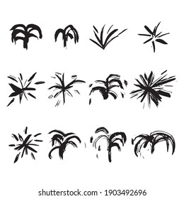 conjunto de siluetas vectoriales de explosión