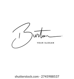 Burton name signature logo vector design
