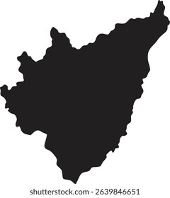 Burundi black map silhouette vector style with white background