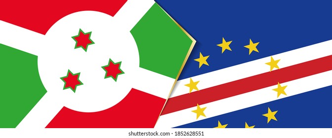 Burundi und Kap Verde Flaggen, zwei Vektorfahnen Symbol für Beziehung oder Konfrontation.