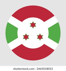 Bandera del círculo de Burundi. Bandera de Burundi. Icono de marca. Color estándar. Icono de redondeo. Ilustración de computadora. Ilustración digital Ilustración vectorial.
