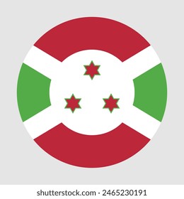 Bandera del círculo de Burundi. Bandera de Burundi. Icono de marca. Color estándar. Icono de redondeo. Ilustración de computadora. Ilustración digital Ilustración vectorial.