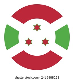 Burundi circle flag. Flag of Burundi. Flag icon. Standard color. Round icon flag. Computer illustration. Digital illustration. Vector illustration.