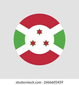 Bandera del círculo de Burundi. Bandera de Burundi. Icono de marca. Color estándar. Icono de redondeo. Ilustración de computadora. Ilustración digital Ilustración vectorial.