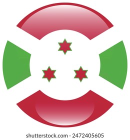 Burundi circle flag. Flag of Burundi. Flag icon. Standard color. Round icon flag. Computer illustration. Digital illustration. Vector illustration.