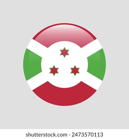 Burundi circle flag. Flag of Burundi. Flag icon. Standard color. Round icon flag. Computer illustration. Digital illustration. Vector illustration.