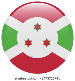 Burundi circle flag. Flag of Burundi. Flag icon. Standard color. Round icon flag. Computer illustration. Digital illustration. Vector illustration.