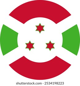 Burundi Circle Flag, Circle Flag of Burundi, Imágenes vectoriales