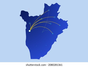 Burundi concept map, illustration of Burundi for internet or innovation or technology. File is suitable for digital editing and prints of all sizes.