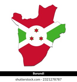 Burundi-Land - Flag-Karte