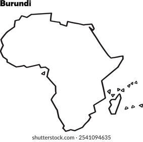 Burundi country map simple outline