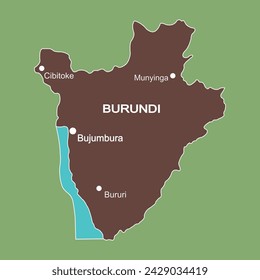 Mapa del país de Burundi, fondo de diseño de ilustración vectorial