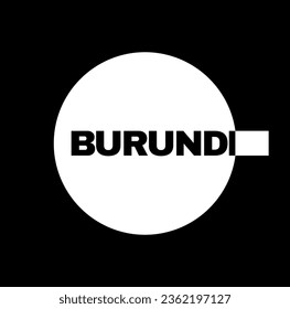 Burundi Country name typography icon.