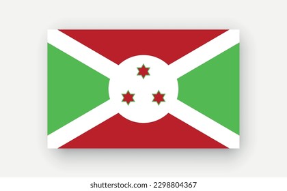 Burundi .Detailed flag on white background. Vector illustration