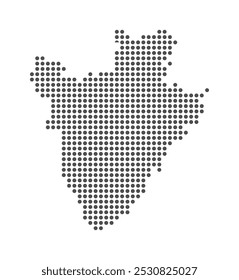 Burundi - Mapa Pontilhado. Mapa formado por Dots. Ilustração de vetor