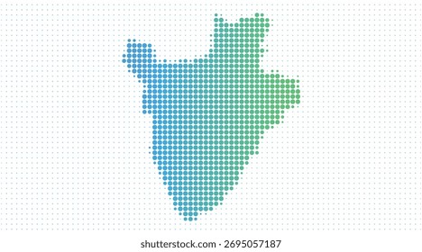 Burundi dotted map in modern halftone style, vector illustration on white background