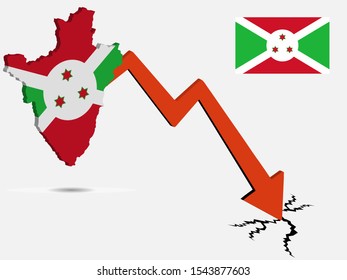 Burundi economic crisis concept Vector illustration