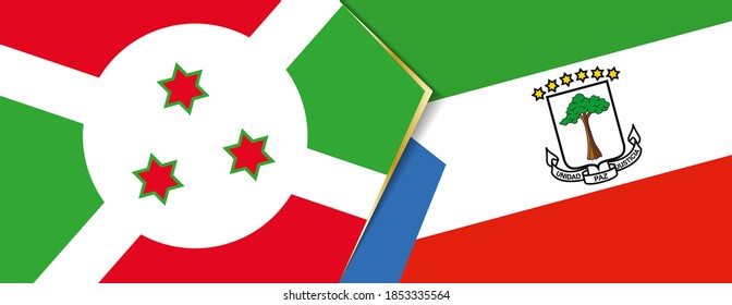 Banderas de Burundi y Guinea Ecuatorial, dos banderas vectoriales símbolo de relación o enfrentamiento.