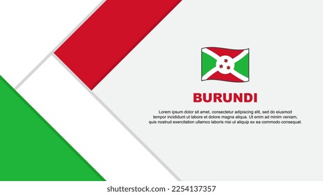 Plantilla de diseño de fondo de resumen de la bandera de Burundi. Ilustración de vectores de caricaturas del Día de la Independencia de Burundi. Ilustración de Burundi