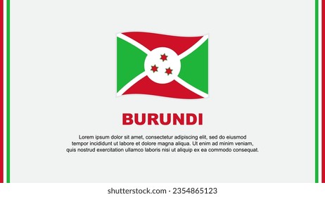 Plantilla de diseño de fondo de resumen de la bandera de Burundi. Ilustración del vector del Día de la Independencia de Burundi. Caricatura de Burundi