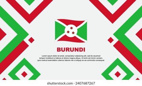 Plantilla de diseño de fondo de resumen de la bandera de Burundi. Ilustración de vectores de papel tapiz del Día de la Independencia de Burundi. Plantilla de Burundi
