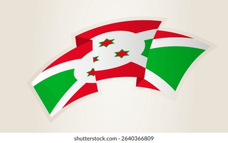 Burundi Flag in Abstract Ribbon Shape, National Symbol of the Burundi. This vector is ideal for use in national events, Independence Day, international sports competitions.